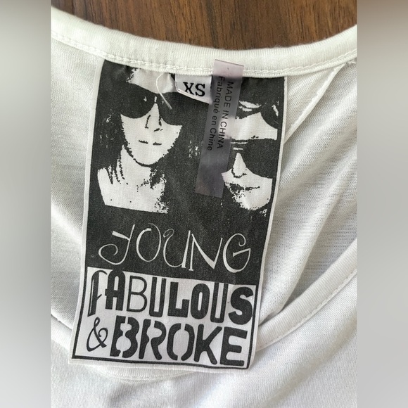 Young, Fabulous & Broke for Revolve Winthrop Twist Back Sheer Shirt in White XS - Picture 2 of 9